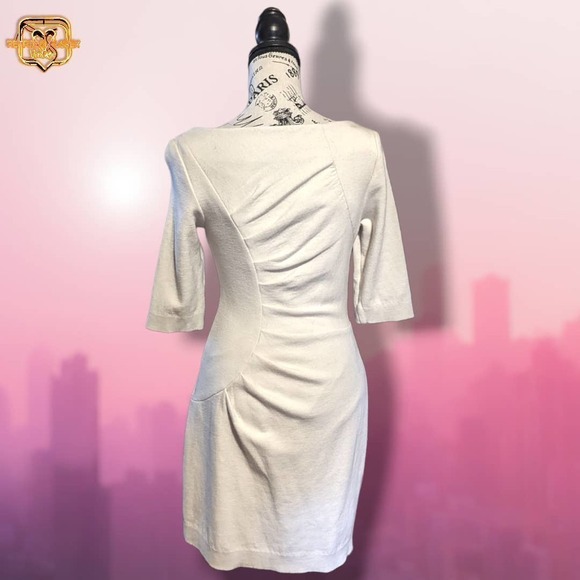 MILLY Andrea Cream Virgin Wool Pencil Dress, Medium - Picture 2 of 9